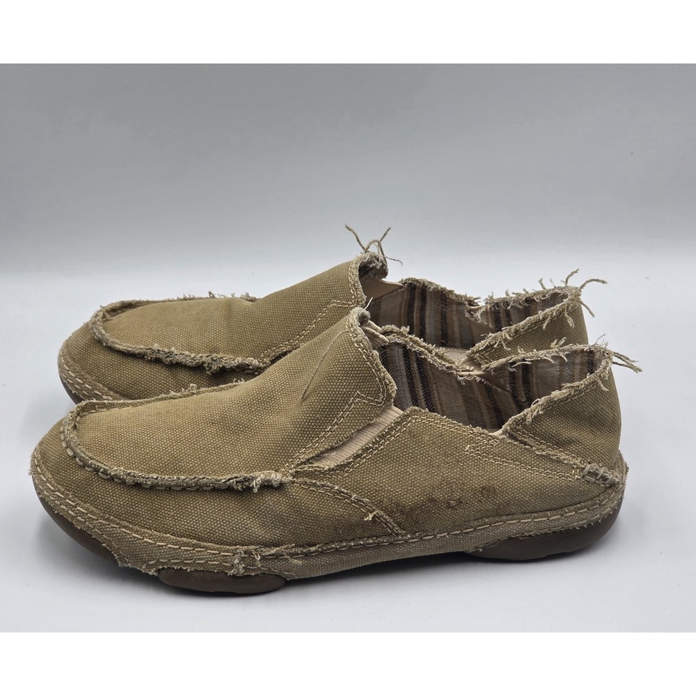 Tony Lama Lindale Slip On Shoes Mens 8 Canvas Brown Casual Loafer - Picture 5 of 11